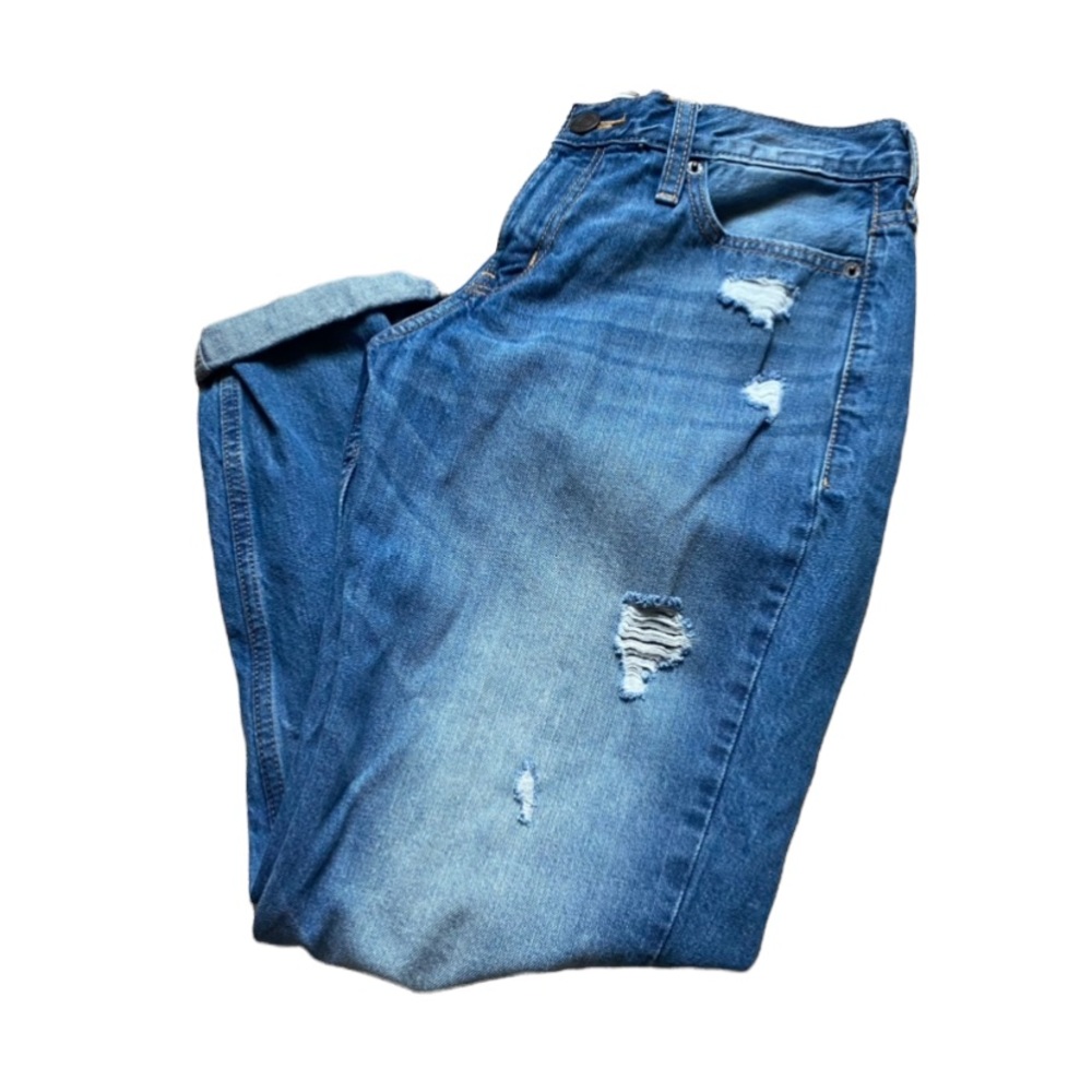 Abercrombie & Fitch Ripped Boyfriend Straight Jeans - Distressed - size 4